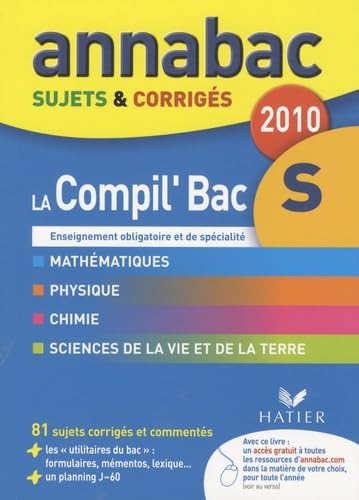 Imagen de archivo de La Compil' Bac S: Enseignement obligatoire et de spcialit - Sujets et corrigs a la venta por Ammareal