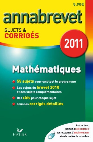 Beispielbild fr Annabrevet 2011 Mathmatiques sujets et corrigs zum Verkauf von Ammareal