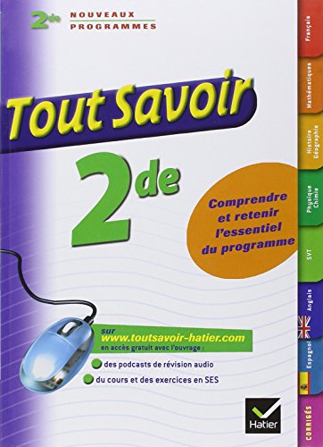 Beispielbild fr Toutes les matires 2de - Tout savoir: Ouvrage de rvision et d'entranement zum Verkauf von Ammareal