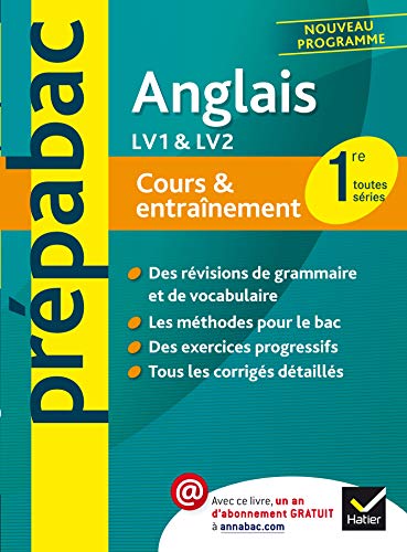 Beispielbild fr Anglais 1re - Prpabac Cours & entranement: Cours, mthodes et exercices - Premire zum Verkauf von Ammareal
