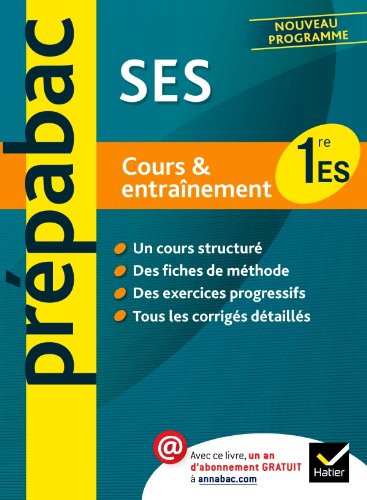 Stock image for Prpabac Cours & entranement SES 1re ES for sale by medimops