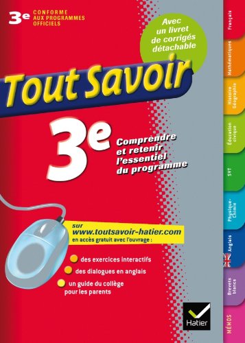 Stock image for Tout savoir 3e for sale by Ammareal