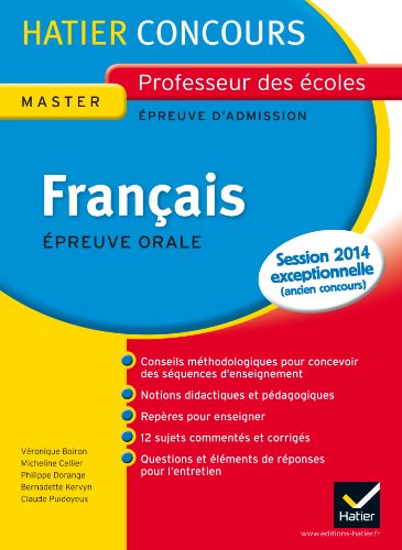 Beispielbild fr Epreuve Orale Admission Franais- Concours 2013: Concours Professeur des Ecoles zum Verkauf von Ammareal