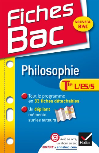 Beispielbild fr Fiches Bac Philosophie Tle L,ES,S: Fiches de cours - Terminale sries gnrales zum Verkauf von Ammareal