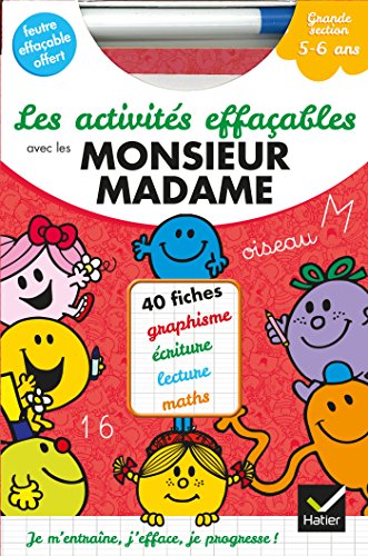 9782218971310: Les activits effaables avec les Monsieur Madame - Grande Section: Avec un feutre effaable