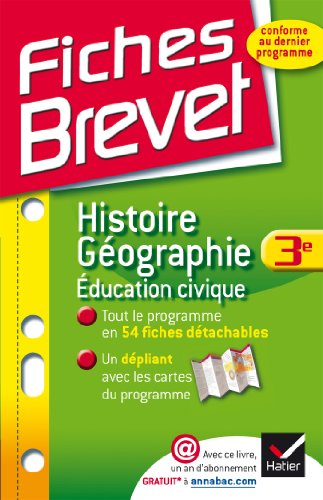 Beispielbild fr Fiches Brevet Histoire-Gographie ducation civique 3e: Fiches de cours - Troisime zum Verkauf von Ammareal
