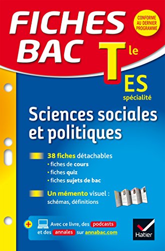 Imagen de archivo de Fiches bac Sciences sociales et politiques Tle ES: fiches de rvision - Terminale ES a la venta por Ammareal