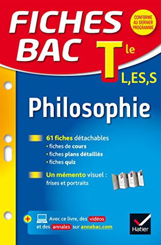 Stock image for Fiches bac Philosophie Tle L, ES, S: fiches de rvision - Terminale sries gnrales for sale by medimops