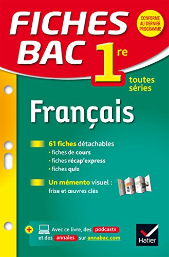 Stock image for Fiches bac Franais 1re toutes sries: fiches de rvision - Premire sries gnrales et technologiques for sale by medimops