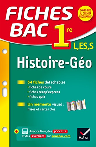 Beispielbild fr Fiches bac Histoire-Gographie 1re L, ES, S: fiches de rvision - Premire sries gnrales zum Verkauf von Ammareal