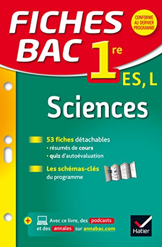 Beispielbild fr Fiches bac Sciences 1re ES, L: fiches de rvision - Premire ES, L zum Verkauf von Ammareal
