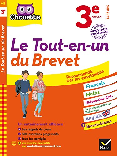 Stock image for Chouette Le tout-en-un du brevet 3e : nouveau programme (French Edition) for sale by HPB-Red