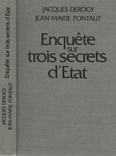 Stock image for Enqute sur trois secrets d'Etat for sale by Librairie Th  la page