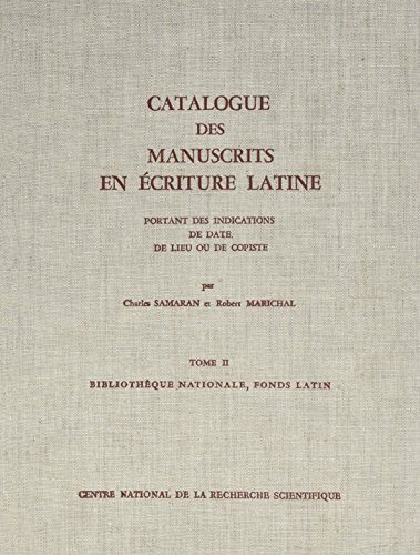 Stock image for Catalogue des manuscrits en criture latine T2 for sale by Gallix
