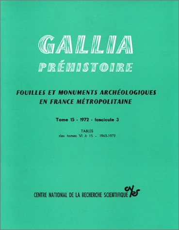 9782222016588: Gallia Prhistoire 15 : 3 - 1972