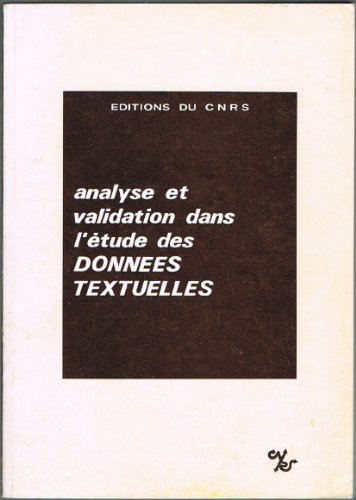 Beispielbild fr Analyse et validation dans l'tude des donnes textuelles zum Verkauf von Ammareal