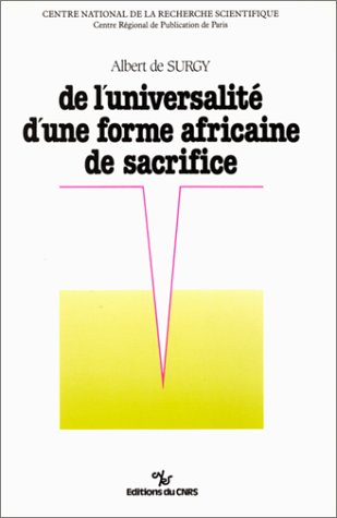 Stock image for De l'universalit d'une forme africaine de sacrifice for sale by medimops