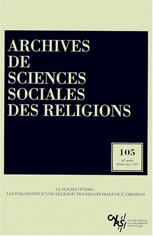 Imagen de archivo de Archives de sciences sociales des religions, numro 105 Collectif a la venta por JLG_livres anciens et modernes