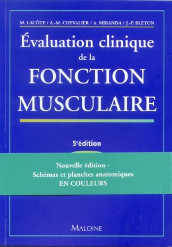 Imagen de archivo de Evaluation clinique de la fontion musculaire a la venta por Ammareal