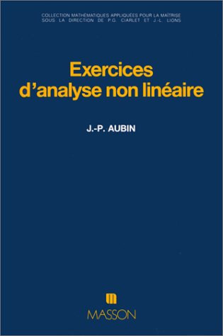 9782225810558: Exercices d'analyse non linaire
