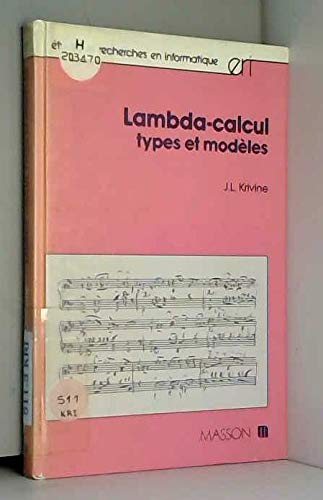 9782225820915: Lambda-Calcul. Types Et Modeles