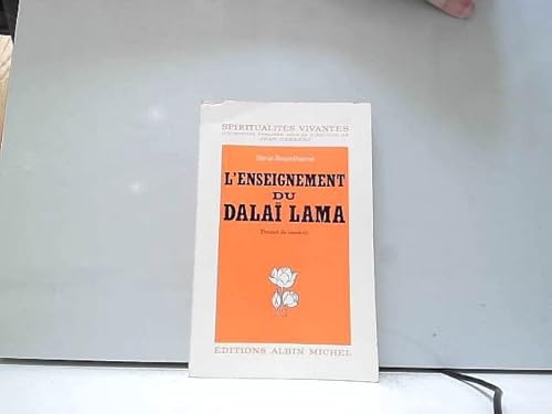 Beispielbild fr L'enseignement du dalai-lama (Serie Bouddhisme) (French Edition) zum Verkauf von Librairie Th  la page