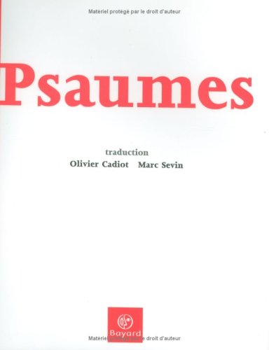 Psaumes (9782227471184) by Cadiot, Olivier; Sevin, Marc