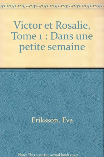 Dans une petite semaine (9782227712362) by Eriksson, Eva