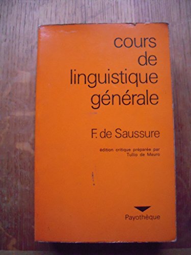Stock image for Cours de linguistique generale for sale by medimops