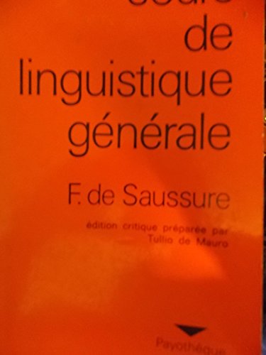 Imagen de archivo de COURS DE LINGUISTIQUE GENERALE a la venta por medimops