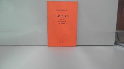 Stock image for le rire ; essai sur la signification du comique for sale by Better World Books