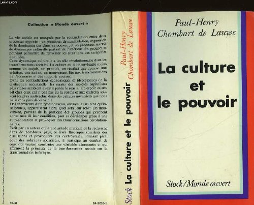 Imagen de archivo de La Culture et le pouvoir Chombart de Lauwe, Paul-Henry a la venta por LIVREAUTRESORSAS