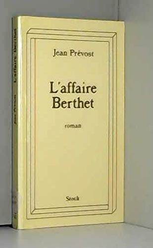 Stock image for Laffaire Berthet (French Edition) for sale by mountain