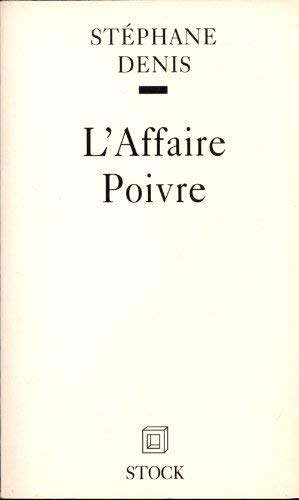 Beispielbild fr L'Affaire Poivre zum Verkauf von Ammareal