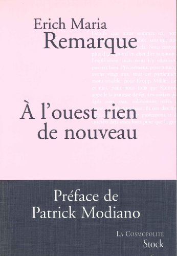 9782234062115: A l'ouest, rien de nouveau (La Cosmopolite)