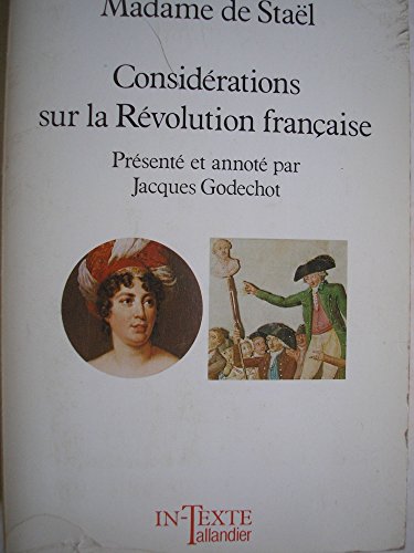 Beispielbild fr Considerations Sue la Revolution Francaise zum Verkauf von Better World Books