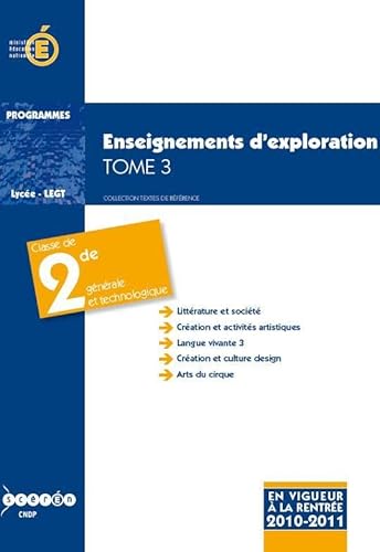 Imagen de archivo de Enseignements dexploration Classe de 2e gnrale et technologique : Tome 3 [Broch] CNDP a la venta por BIBLIO-NET