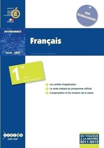 Imagen de archivo de Franais - Classes de Premiere des Series Technologiques [Broch] France a la venta por BIBLIO-NET