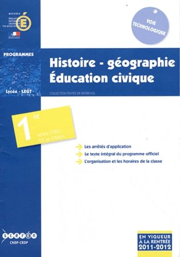 Imagen de archivo de Histoire-gographie, ducation civique 1e STI2D, STL et STD2A : Programmes [Broch] CNDP a la venta por BIBLIO-NET