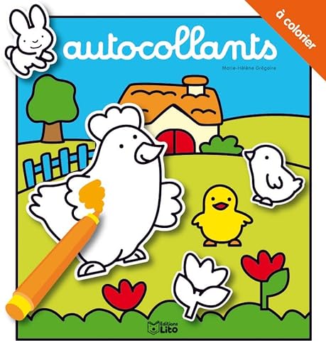 Imagen de archivo de Autocollants  colorier : La poule - Ds 3 ans a la venta por medimops