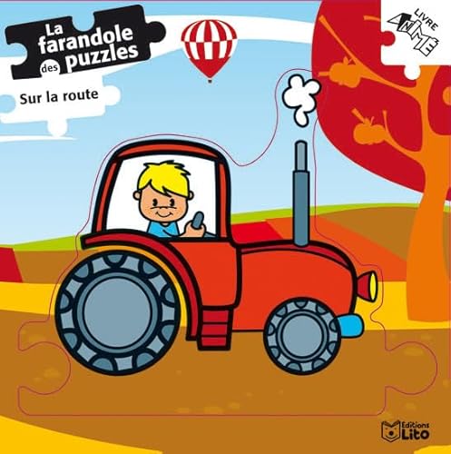 9782244367415: La Farandole des puzzles : Sur la route - Ds 2 ans (tracteur,camion,voiture,vlo) ( prim )