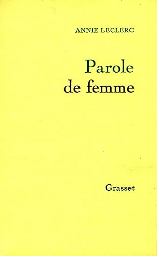 9782246000778: Parole de femme