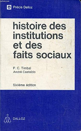 9782247000975: Histoire des institutions publiques et des faits sociaux