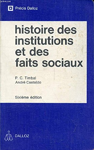 9782247000975: Histoire des institutions publiques et des faits sociaux (Précis Dalloz) (French Edition)