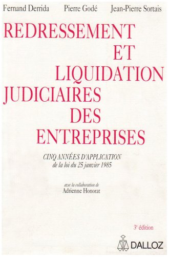 Stock image for Redressement et liquidation judiciaires des entreprises, 3e dition for sale by Librairie La cabane aux bouquins