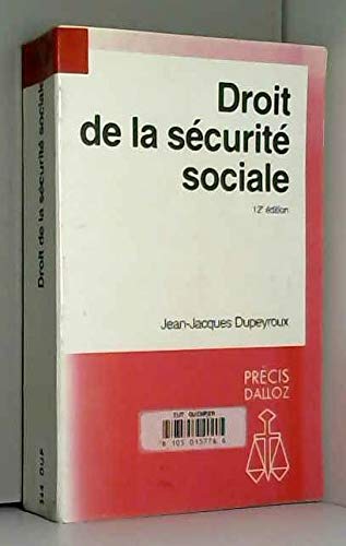 Stock image for DROIT DE LA SECURITE SOCIALE for sale by LiLi - La Libert des Livres