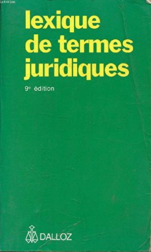 Stock image for Lexique des Termes Juridiques for sale by Librairie Th  la page