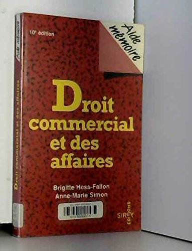 Beispielbild fr Droit commercial et des affaires zum Verkauf von Librairie Th  la page