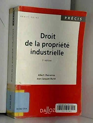 Beispielbild fr Droit de la proprit industrielle, 5e dition zum Verkauf von Ammareal
