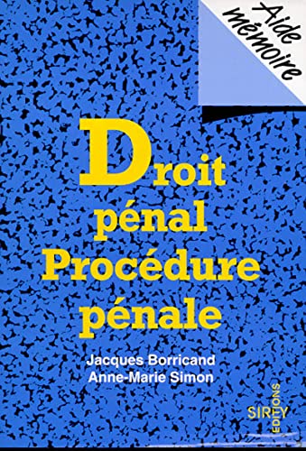 Stock image for DROIT PENAL PROCEDURE PENALE 1ERE EDITION COLL.AIDE - MEMOIRE for sale by Ammareal